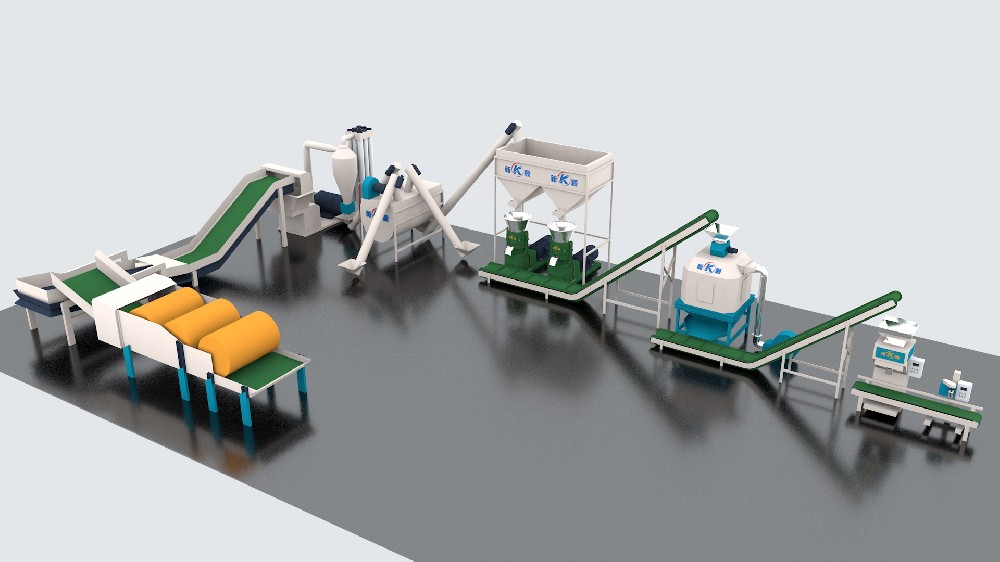 Production line for 6-8 tons of feed pellets during automatic unbinding