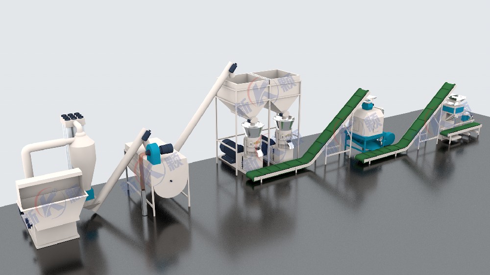 Production line for 6-8 tons of feed pellets per hour