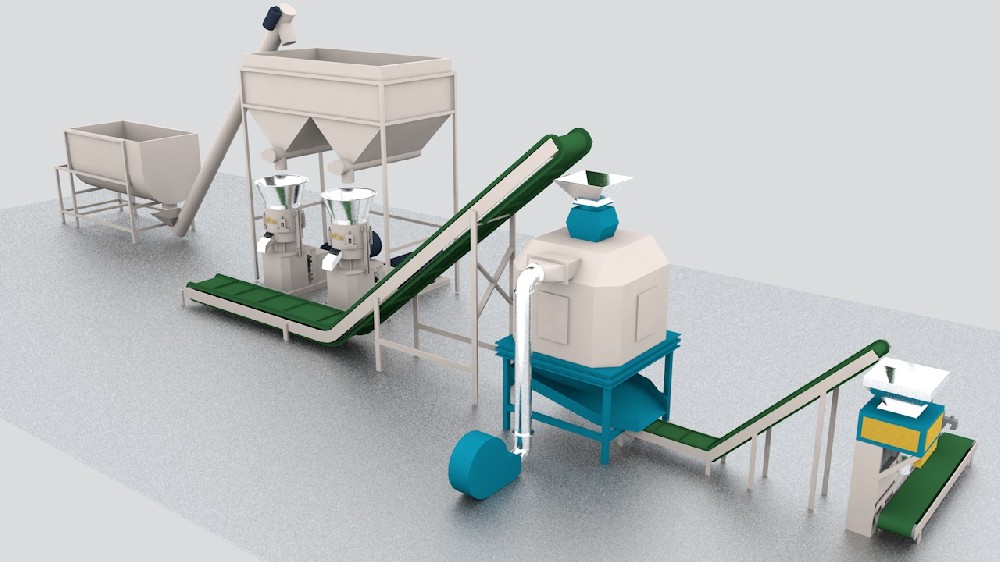 Feed production line at the same time is 6-8 tons